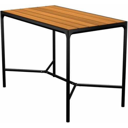 Houe Four Outdoor Rectangular Wood Bar Table Bamboo & Black Rectangle